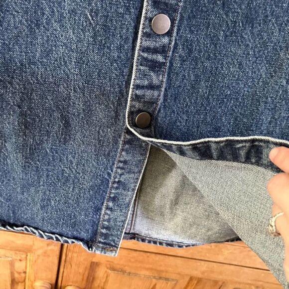 Helmut‎ Lang Size 26 Button Front Skirt Knee Length Denim Jean Pockets - Picture 5 of 9